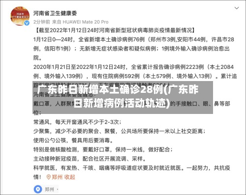 广东昨日新增本土确诊28例(广东昨日新增病例活动轨迹)
