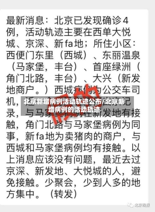 北京新增病例活动轨迹公布/北京新增病例的活动轨迹