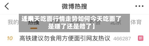 近来【明天吃面行情走势如何今天吃面了是赚了还是赔了】