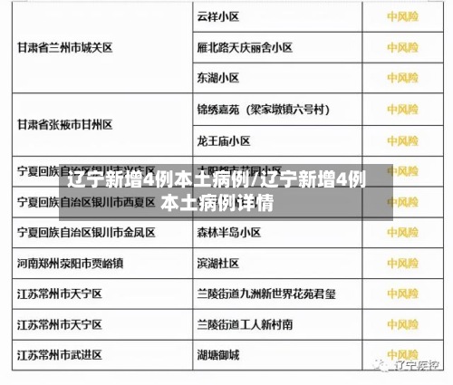 辽宁新增4例本土病例/辽宁新增4例本土病例详情