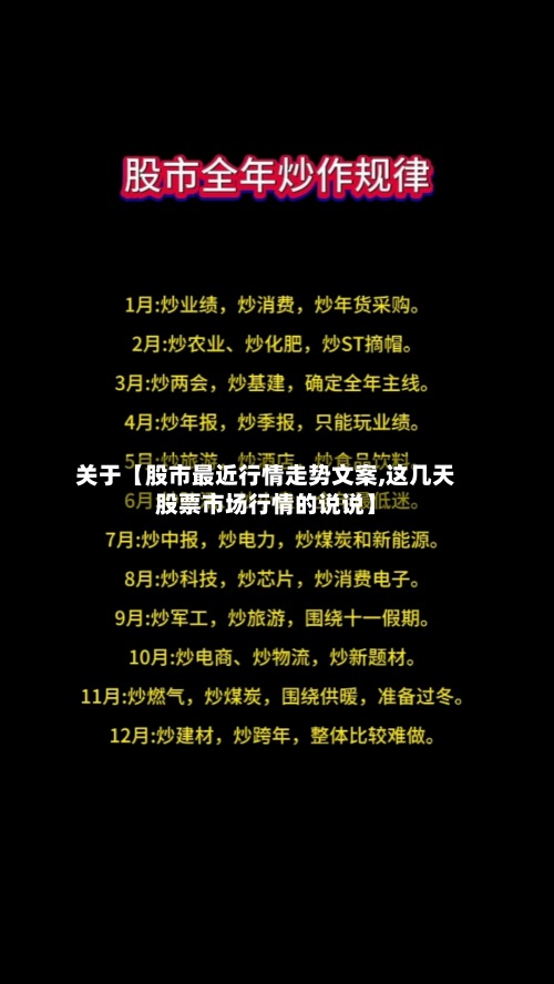 关于【股市最近行情走势文案,这几天股票市场行情的说说】
