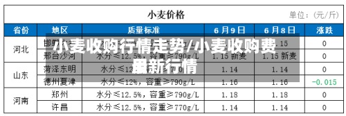 小麦收购行情走势/小麦收购费用
最新行情-第2张图片