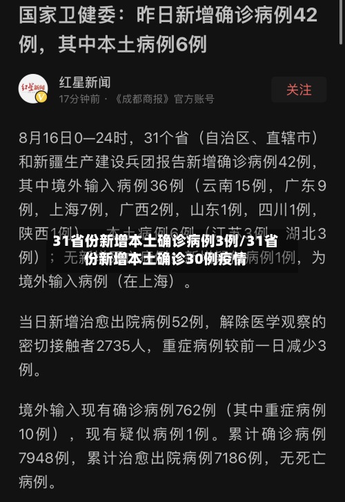 31省份新增本土确诊病例3例/31省份新增本土确诊30例疫情-第2张图片