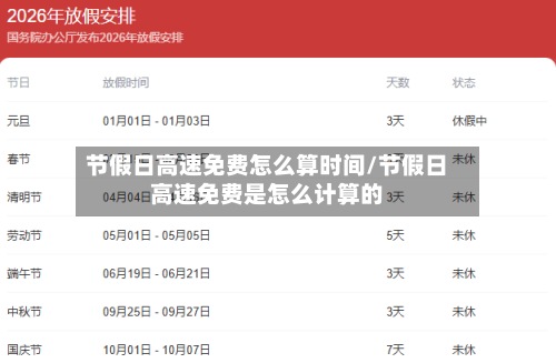 节假日高速免费怎么算时间/节假日高速免费是怎么计算的