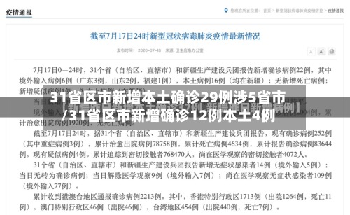 31省区市新增本土确诊29例涉5省市/31省区市新增确诊12例本土4例