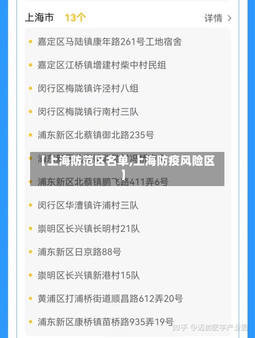 【上海防范区名单,上海防疫风险区】-第2张图片