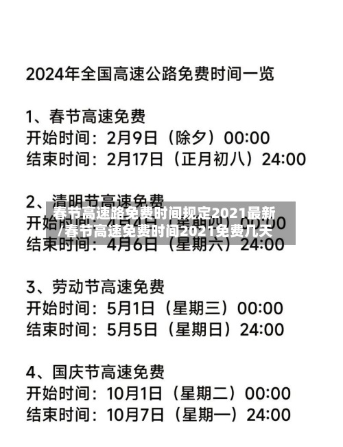 春节高速路免费时间规定2021最新/春节高速免费时间2021免费几天-第2张图片